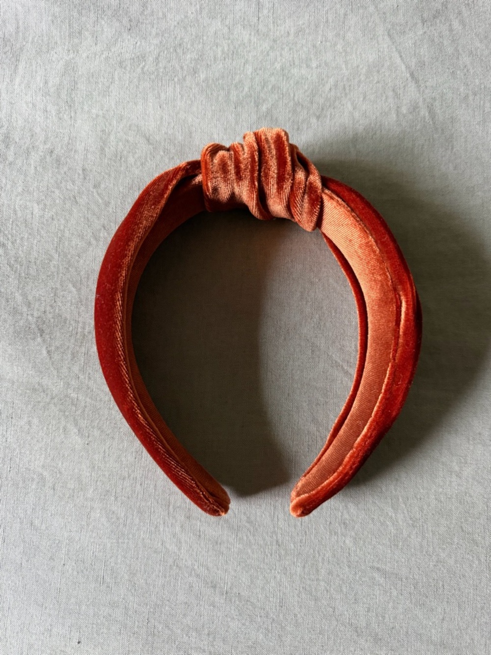 Etsy Top Knot Headband - Deep Orange Velvet